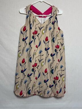 Joy Joy Floral Sleeveless Shift Dress Size Small Pink Lined Racerback